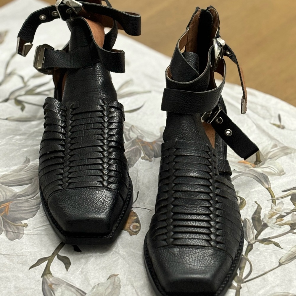 Jeffrey Campbell Black Textured Ankle Boots